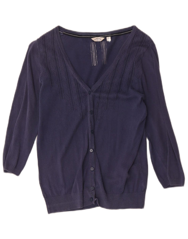 Fat Face Γυναικείο Ζακέτα με μανίκια 3/4 UK 10 Small Navy Blue Cotton
