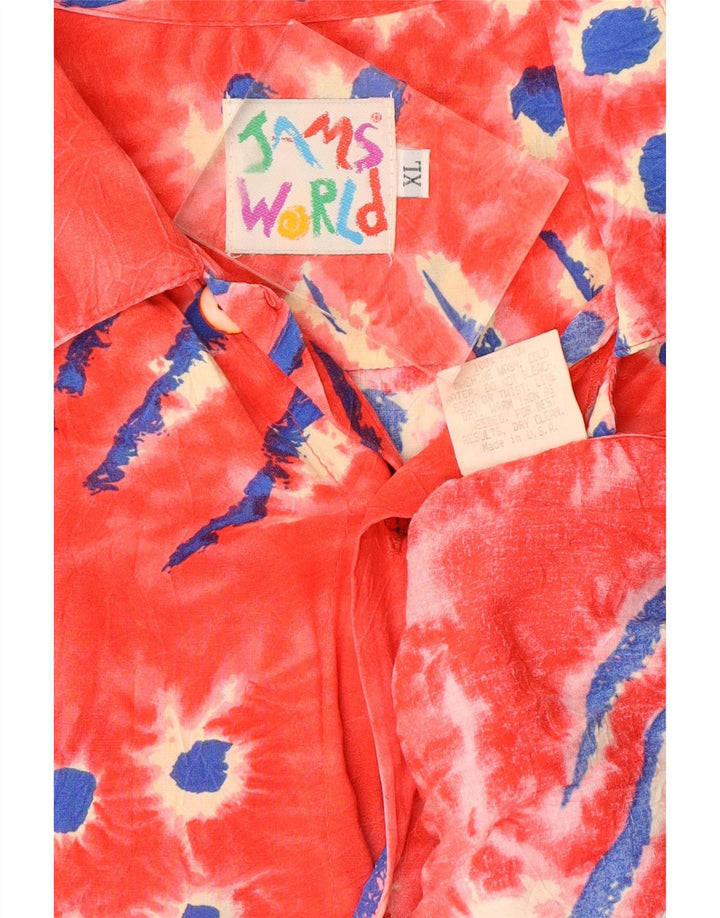 Ανδρικό κοντομάνικο πουκάμισο JAMS WORLD XL Red Floral Rayon