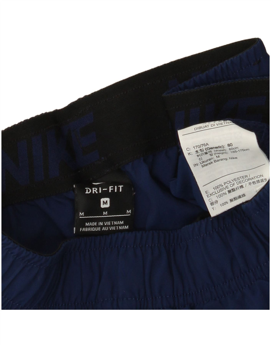 Ανδρικό γραφικό αθλητικό σορτς NIKE Dri Fit με μεσαίο μπλε ναυτικό πολυεστέρα