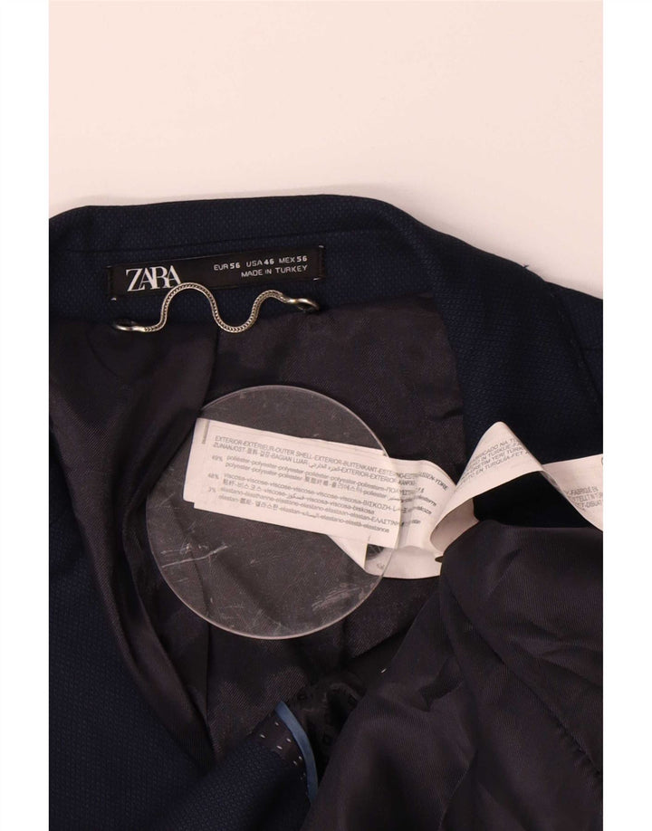 Zara Ανδρικό σακάκι μπλέιζερ με 2 κουμπιά EU 56 XL Navy Blue Polyester