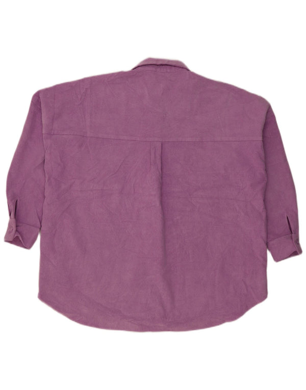 Zara Γυναικείο κοτλέ πουκάμισο UK 14 Medium Purple Polyester