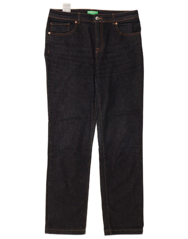 BENETTON Γυναικείο ίσιο τζιν W31 L30 Navy Blue Cotton