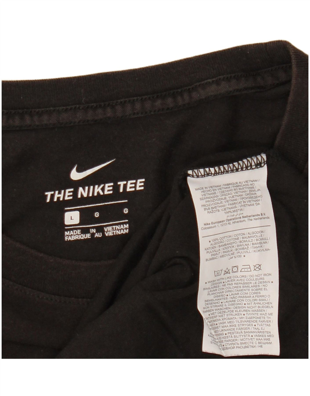 Ανδρικό γραφικό μπλουζάκι NIKE, μεγάλο μαύρο βαμβακερό