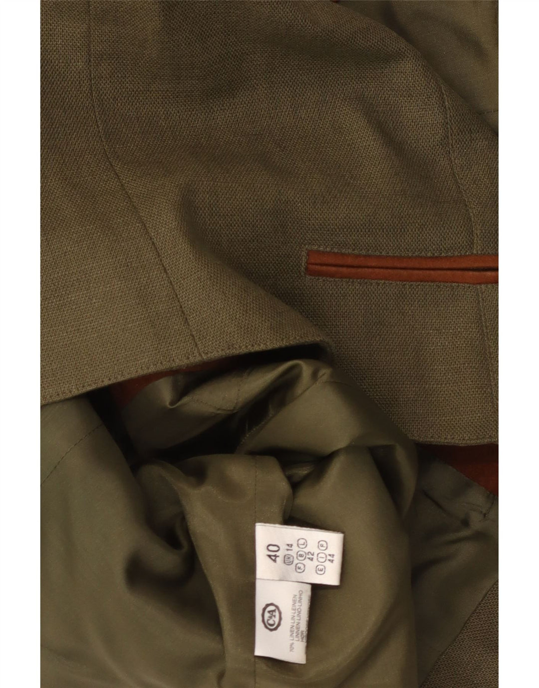 C&A Γυναικείο Γιλέκο UK 14 Medium Khaki Floral Λευκό
