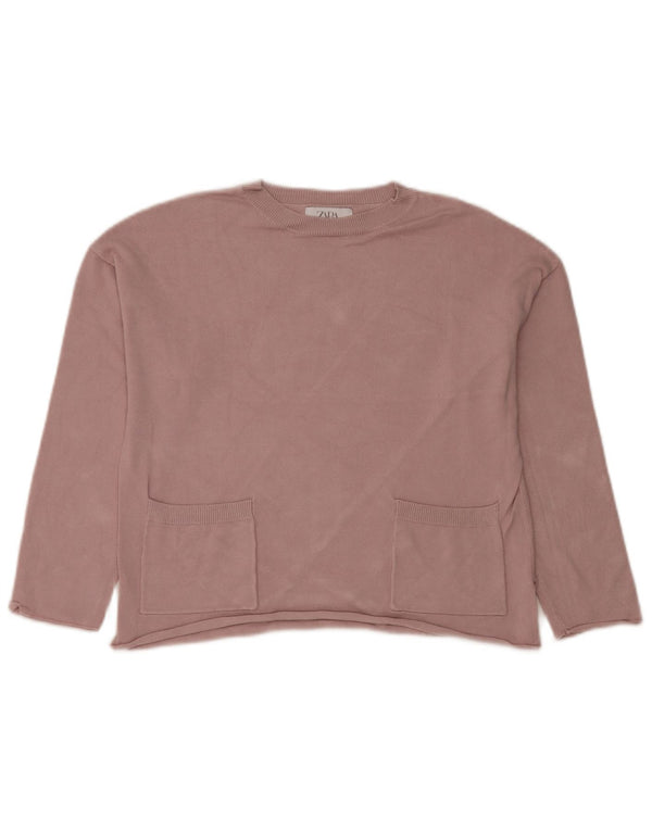 Zara Girls Crew Neck Jumper πουλόβερ 11-12 ετών Ροζ βισκόζη