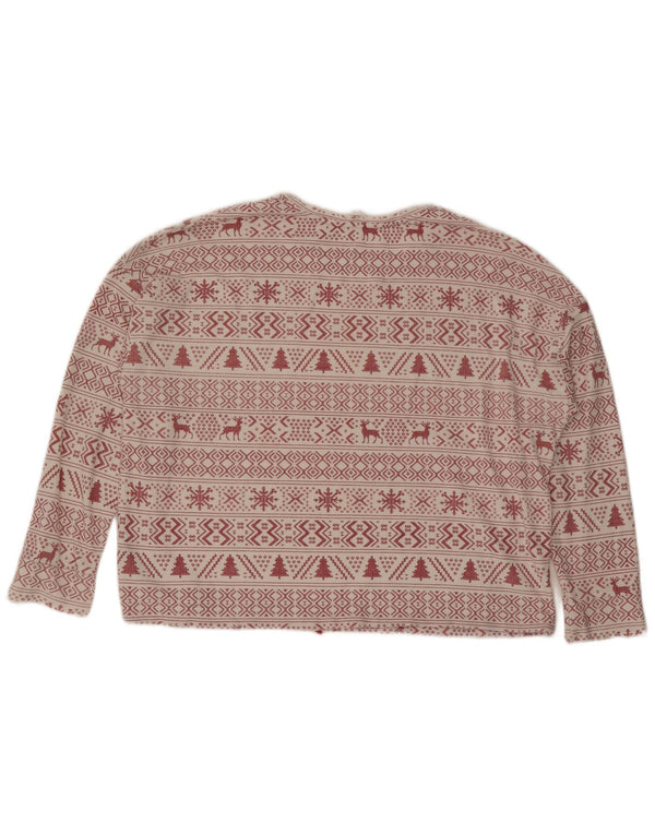 Marks & Spencer Γυναικεία φούτερ Crop Jumper UK 18 XL Off White Fair Isle