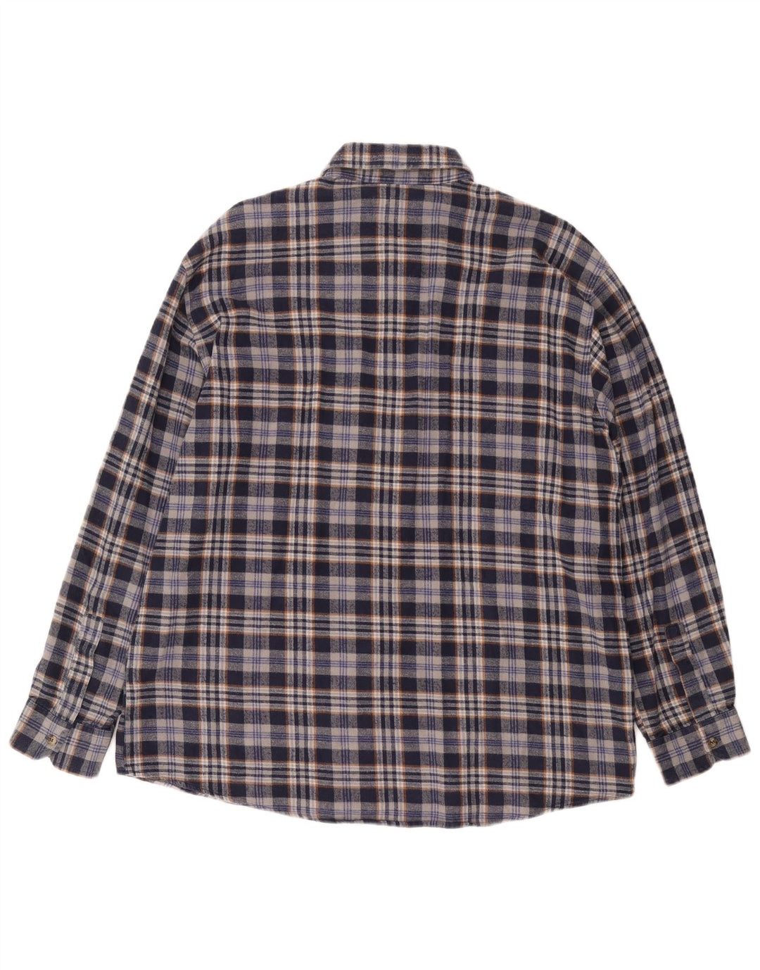 EUROPEAN PROJECT Ανδρικό φανελένιο πουκάμισο XL Navy Blue Check Cotton