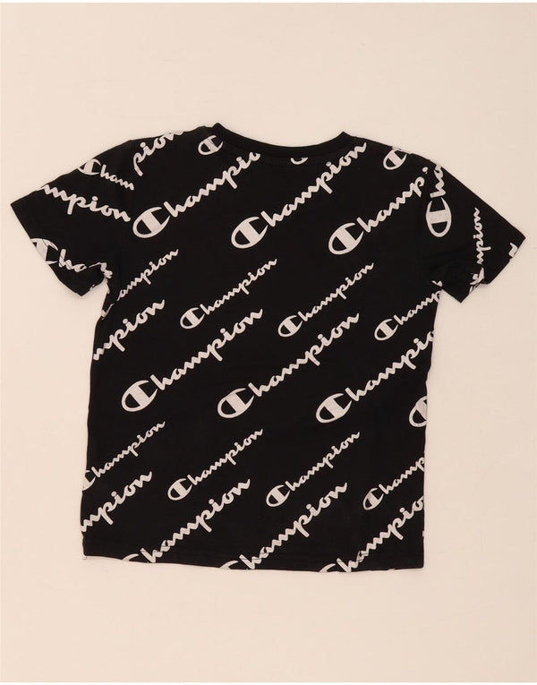 Champion Boys Graphic T-Shirt Top 7-8 ετών Μικρό μαύρο βαμβακερό