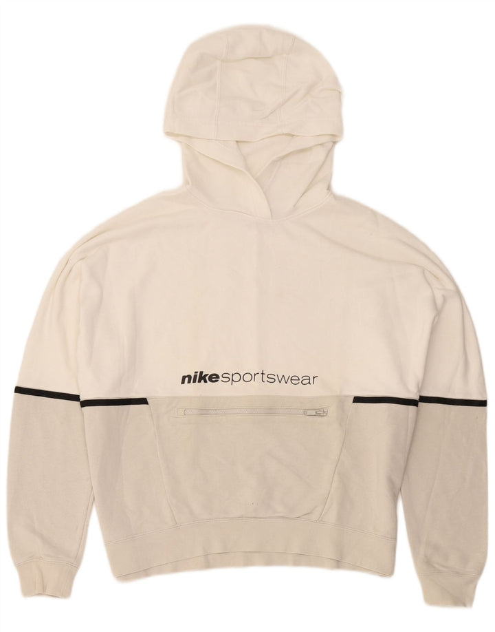 Ανδρικό γραφικό κουκούλα Nike, μεσαίο λευκό, βαμβακερό