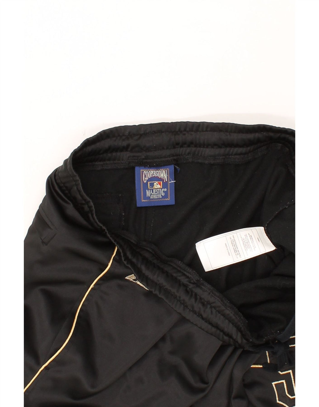 MAJESTIC Mens Cooperstown Graphic Tracksuit Trousers Large  Black Vintage Majestic and Second-Hand Majestic from Messina Hembry 