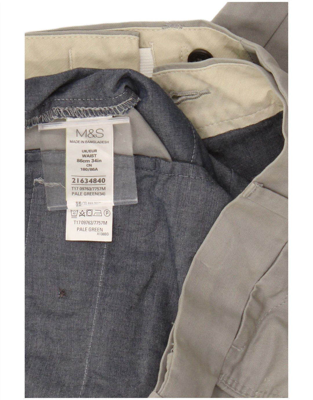 Ανδρικό σορτς Chino Marks & Spencer W34 μεγάλο γκρι βαμβακερό