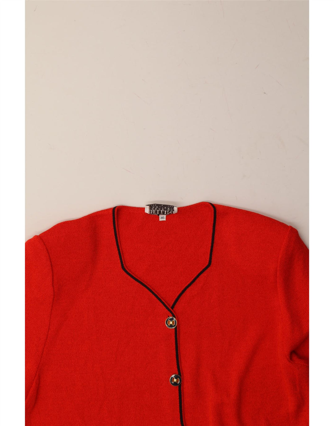 BELLINI Womens Short Sleeve Cardigan Sweater IT 46 Large Red Viscose Vintage Bellini and Second-Hand Bellini from Messina Hembry 