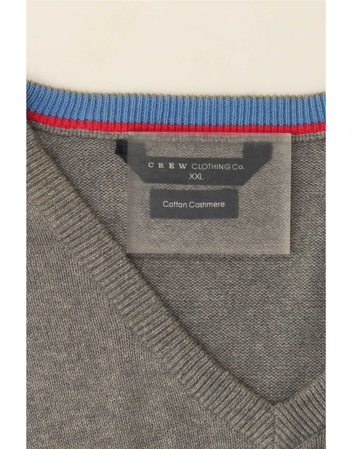 Ανδρικό πουλόβερ J. Crew με V λαιμόκοψη 2XL Γκρι βαμβακερό