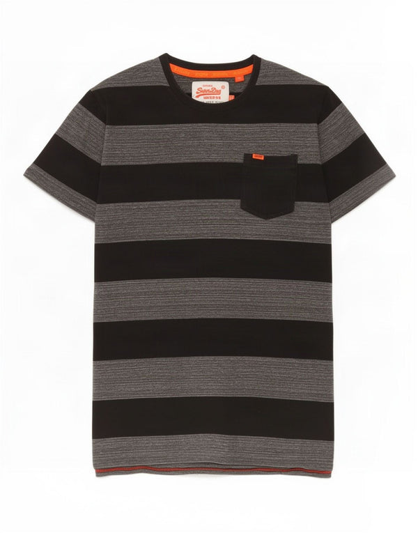 Ανδρικό μπλουζάκι Superdry Top Βαμβακερό μεσαίο γκρι ριγέ