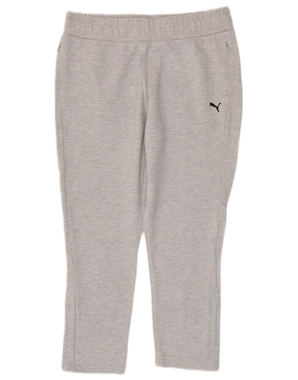 Γυναικεία αθλητική φόρμα PUMA γραφικά παντελόνια UK 14 μεγάλα γκρι βαμβακερά