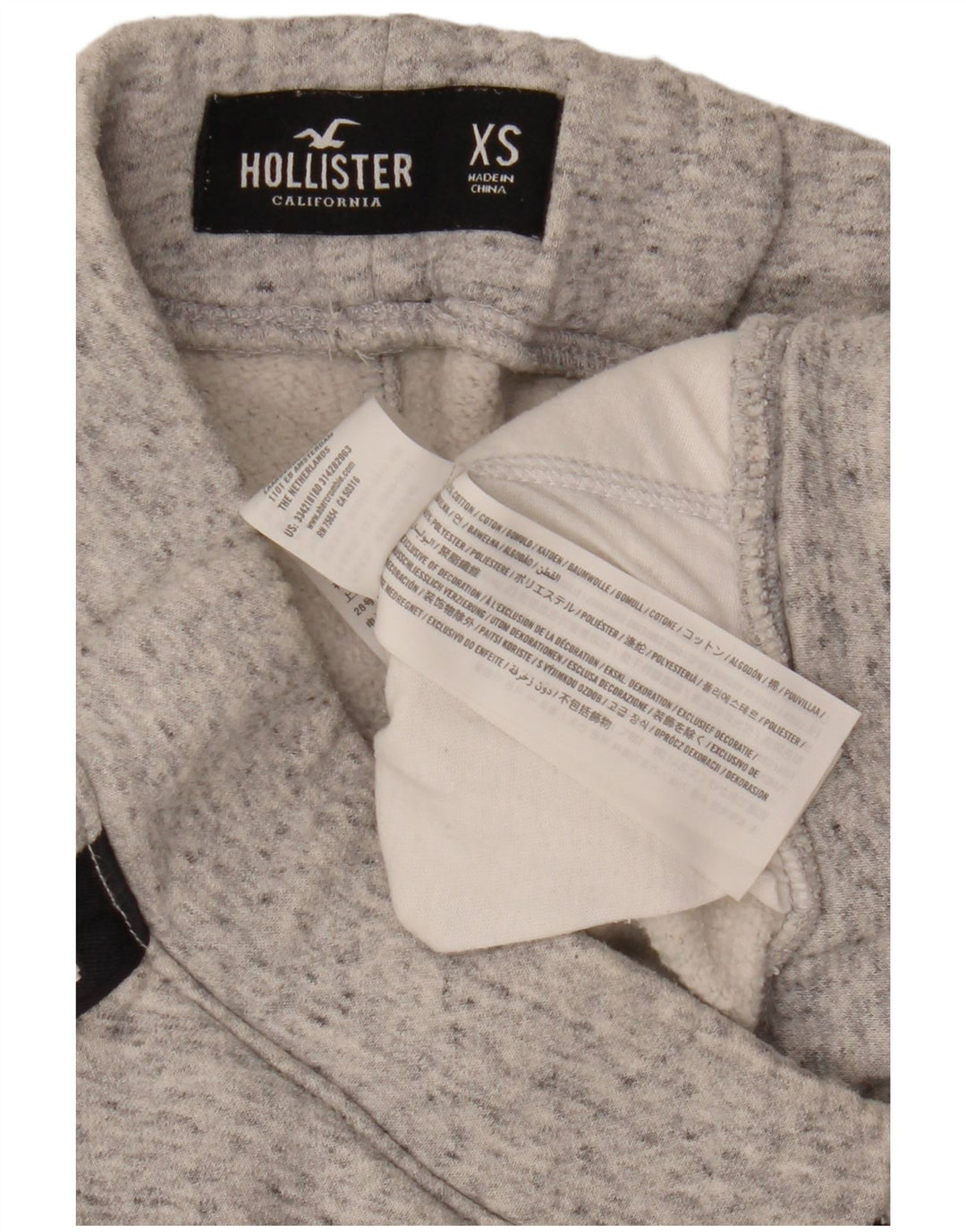 HOLLISTER Ανδρική φόρμα αθλητικής φόρμας γραφικά παντελόνι Joggers XS γκρι βαμβακερό