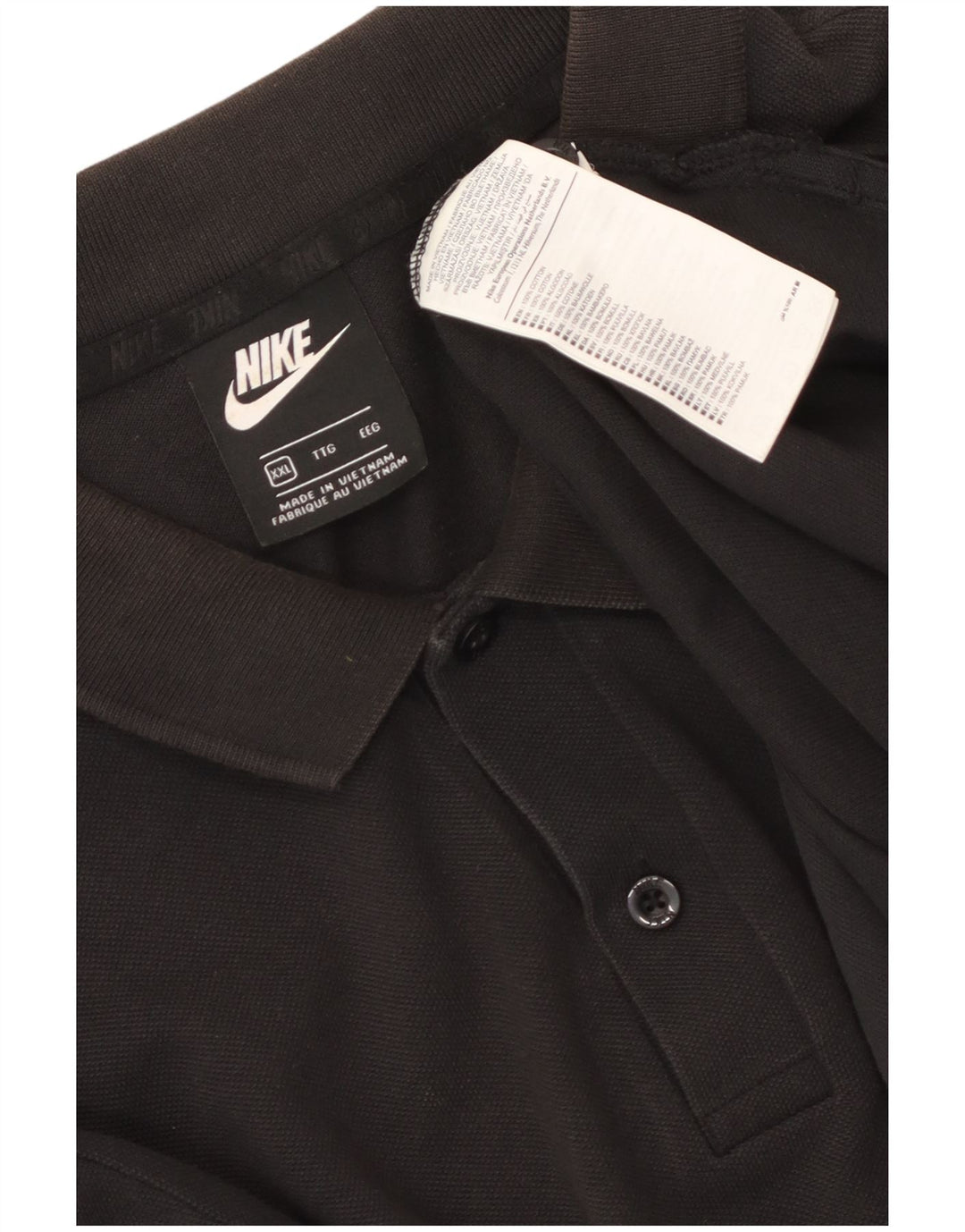 Ανδρικό μπλουζάκι πόλο Nike 2XL μαύρο βαμβακερό