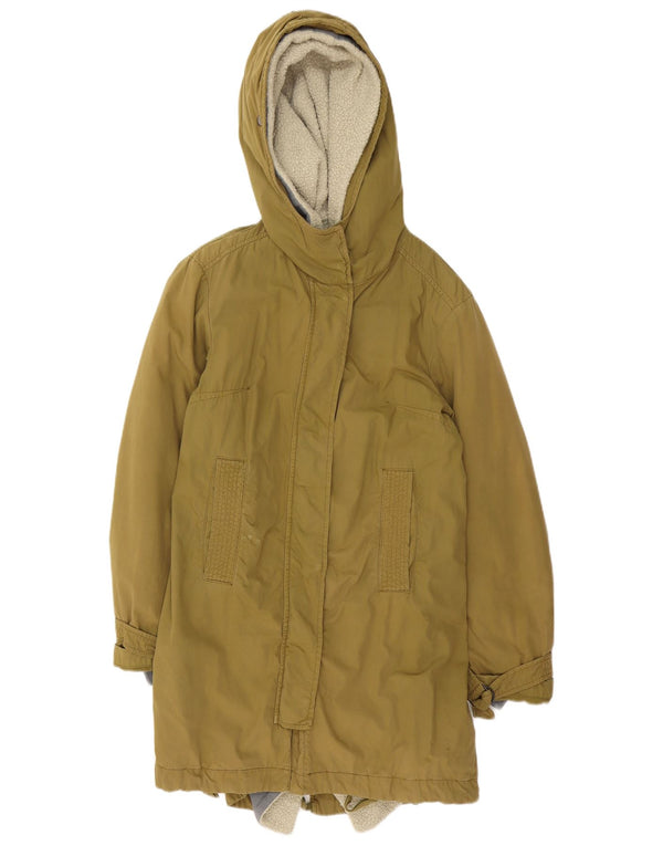 Vintage γυναικείο μπουφάν Sherpa Parka με κουκούλα EU 40 από μεσαίο χακί βαμβάκι