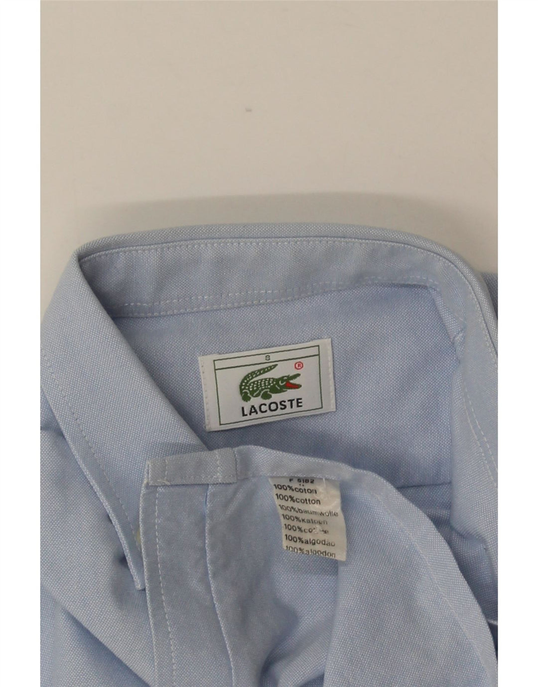 LACOSTE Αγόρι πουκάμισο 7-8 ετών Μπλε βαμβακερό