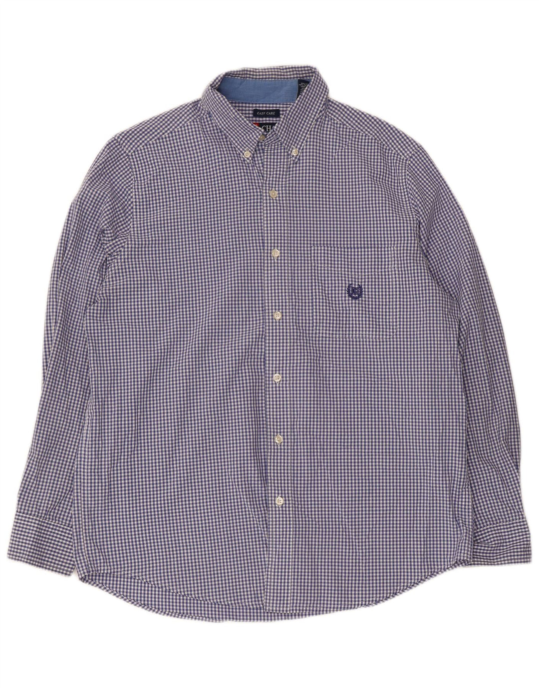 Chaps Ανδρικό πουκάμισο Medium Navy Blue Gingham Cotton