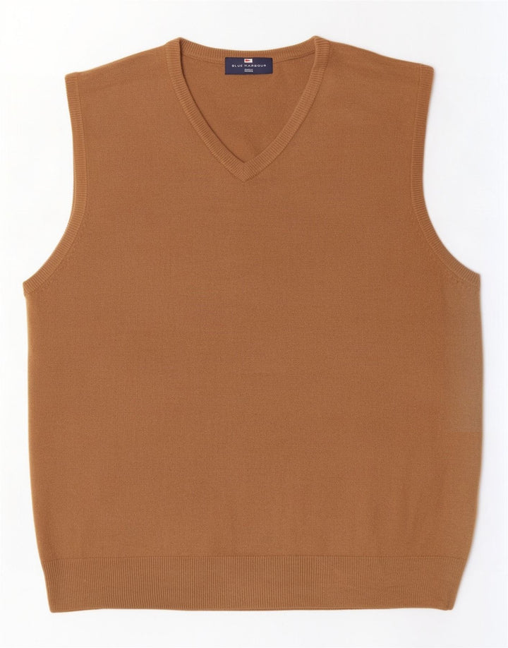 Marks & Spencer Ανδρικό Μπλε Γιλέκο Harbor Tank Top Μεγάλο Μπεζ Ακρυλικό