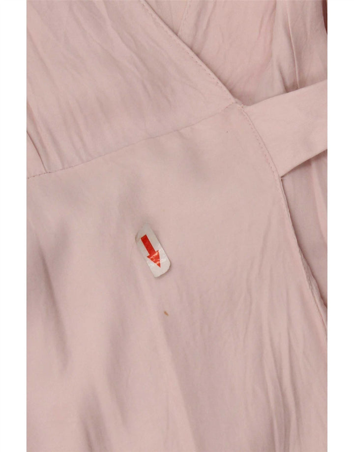 Zara Γυναικείο Wrap φόρεμα UK 10 Small Pink Viscose