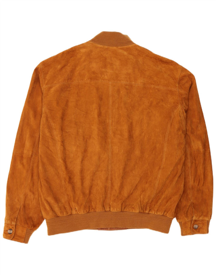 Pierre Cardin Ανδρικό Suede Bomber Jacket UK 48 4XL Καφέ Δερμάτινο