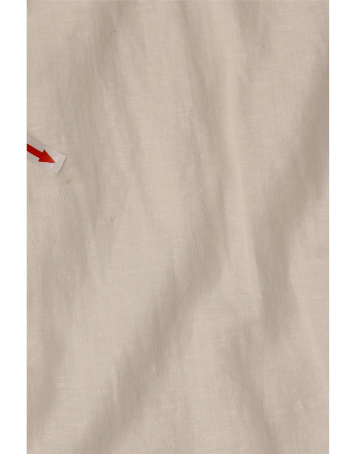 TED BAKER Ανδρικό κοντομάνικο πουκάμισο μέγεθος 5 XL Λευκό λινό