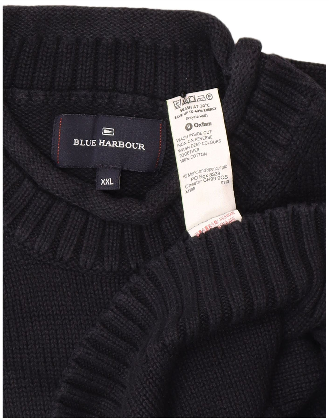 Marks & Spencer Ανδρικό Μπλε Χελώνα Χελώνα πουλόβερ 2XL Navy Blue