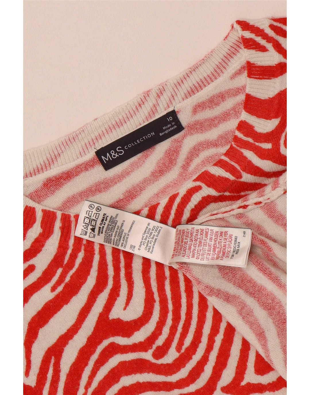 Marks & Spencer Γυναικείο πουλόβερ με λαιμόκοψη UK 10 Small Red