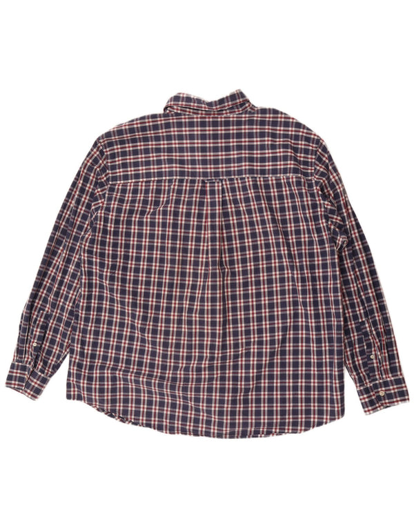 Chaps Ανδρικό πουκάμισο Easy Care 2XL Navy Blue Check Cotton