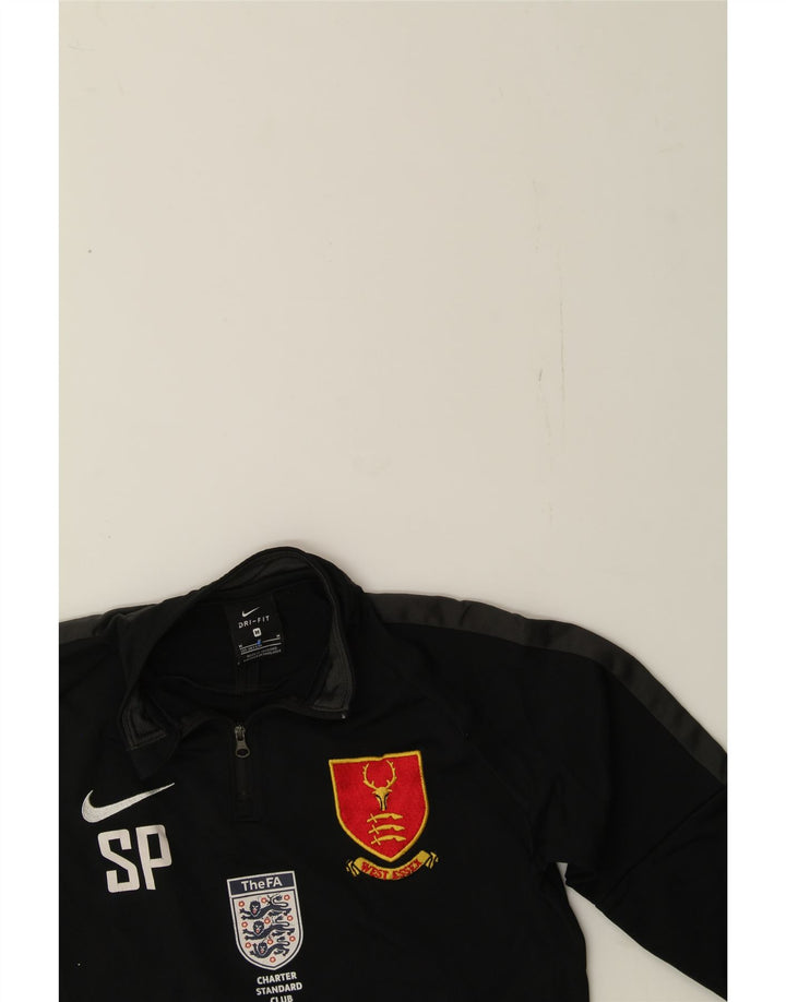 NIKE Boys Graphic Zip Neck Pullover Tracksuit Top 10-11 Years Medium Black Vintage Nike and Second-Hand Nike from Messina Hembry 