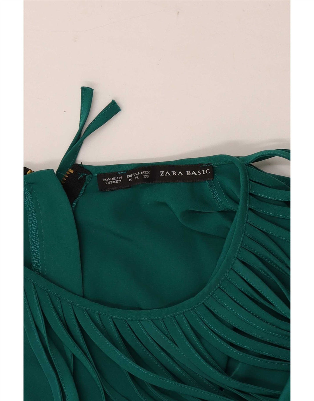 Zara Γυναικείο Αμάνικο Φόρεμα Shift UK 12 Medium Green