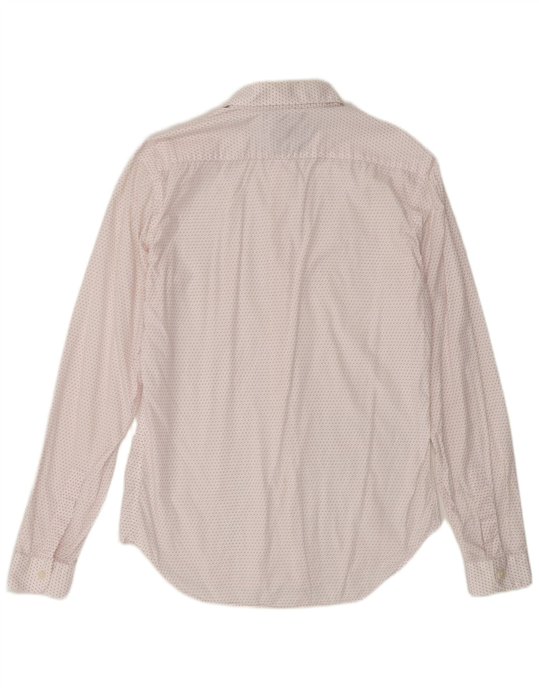 ZARA Mens Slim Fit Shirt Medium White Spotted Cotton
