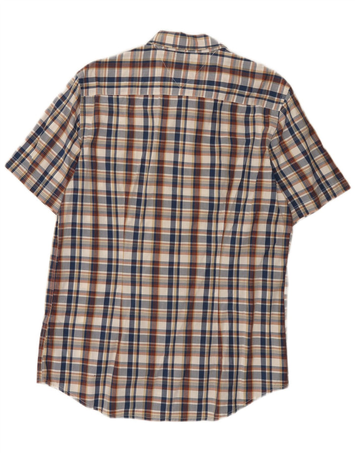Tommy Hilfiger Ανδρικό κοντό μανίκι Slim Fit πουκάμισο Μεγάλο πολύχρωμο καρό