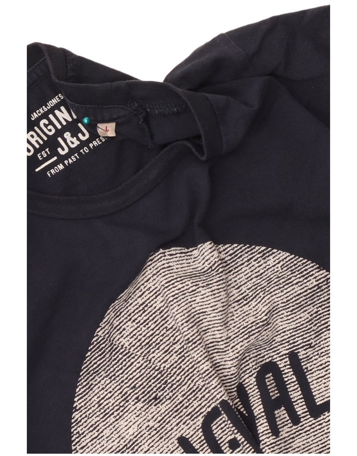 Jack & Jones Ανδρικό γραφικό T-Shirt Top Large Navy Blue
