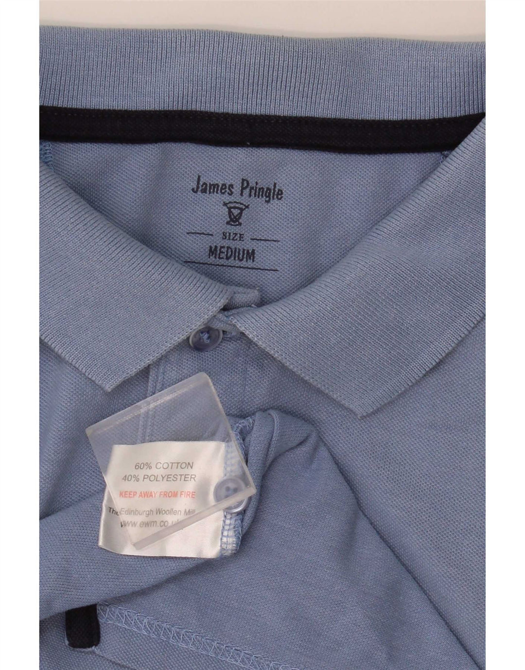 Ανδρικό μπλουζάκι πόλο James Pringle από μεσαίο μπλε βαμβακερό