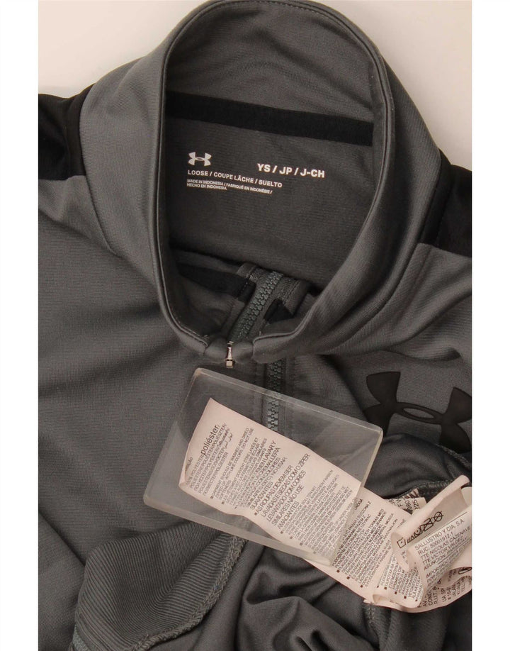 Under Armour Boys αθλητική φόρμα Top Jacket 7-8 Years Small Grey Colourblock