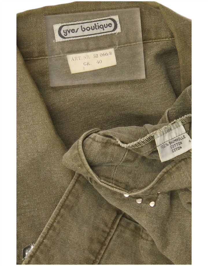 Vintage Γυναικείο Crop Τζιν Μπουφάν EU 40 Μεσαίο πράσινο βαμβακερό