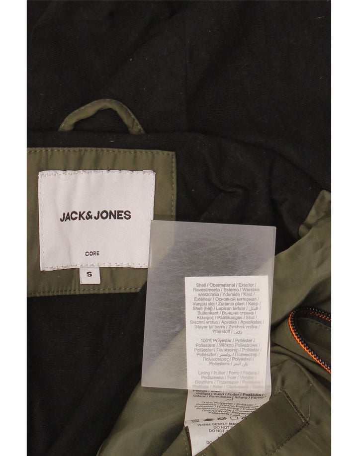 Jack & Jones Ανδρικό μπουφάν με κουκούλα αντιανεμικό UK 36 Small Khaki Polyester