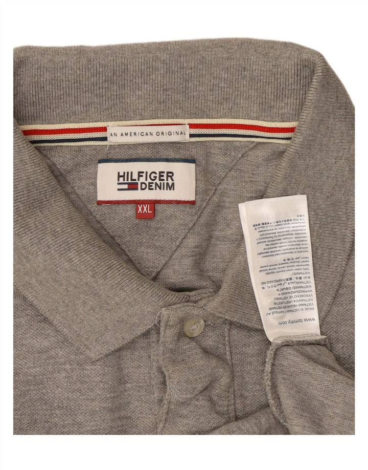 TOMMY HILFIGER Ανδρικό πουκάμισο πόλο 2XL Γκρι βαμβακερό