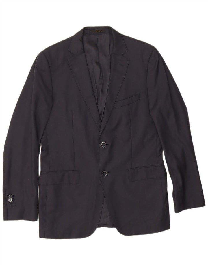 Massimo Dutti Ανδρικό σακάκι μπλέιζερ με 2 κουμπιά EU 48 Μαλλί μεσαίου μπλε ναυτικού