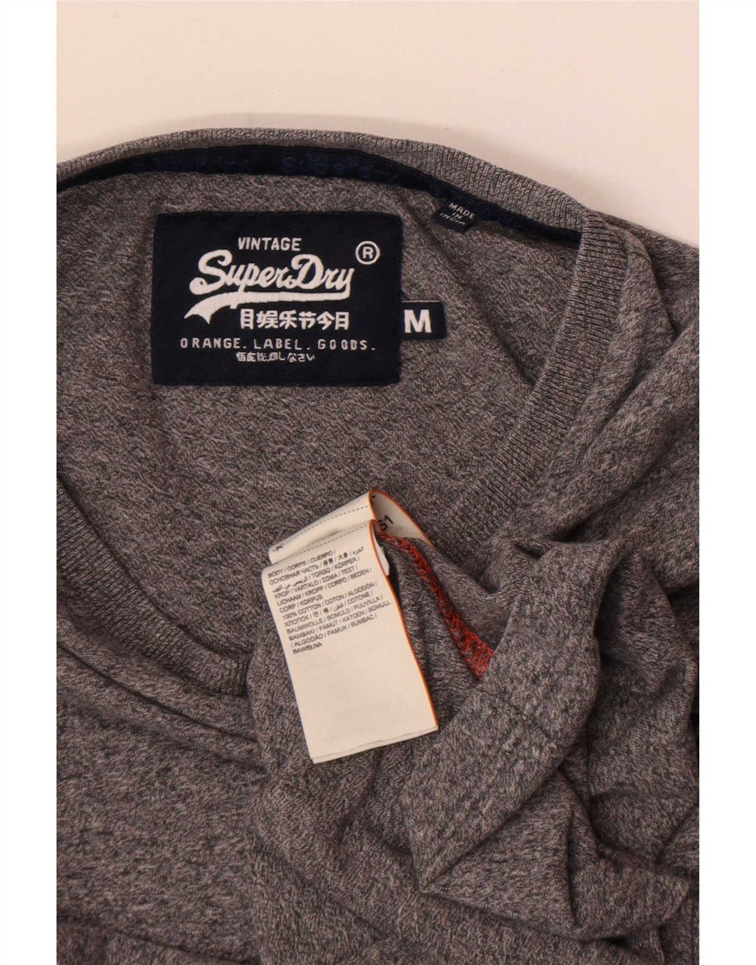 Ανδρικό μπλουζάκι Superdry, μακρυμάνικο, μεσαίο γκρι βαμβακερό