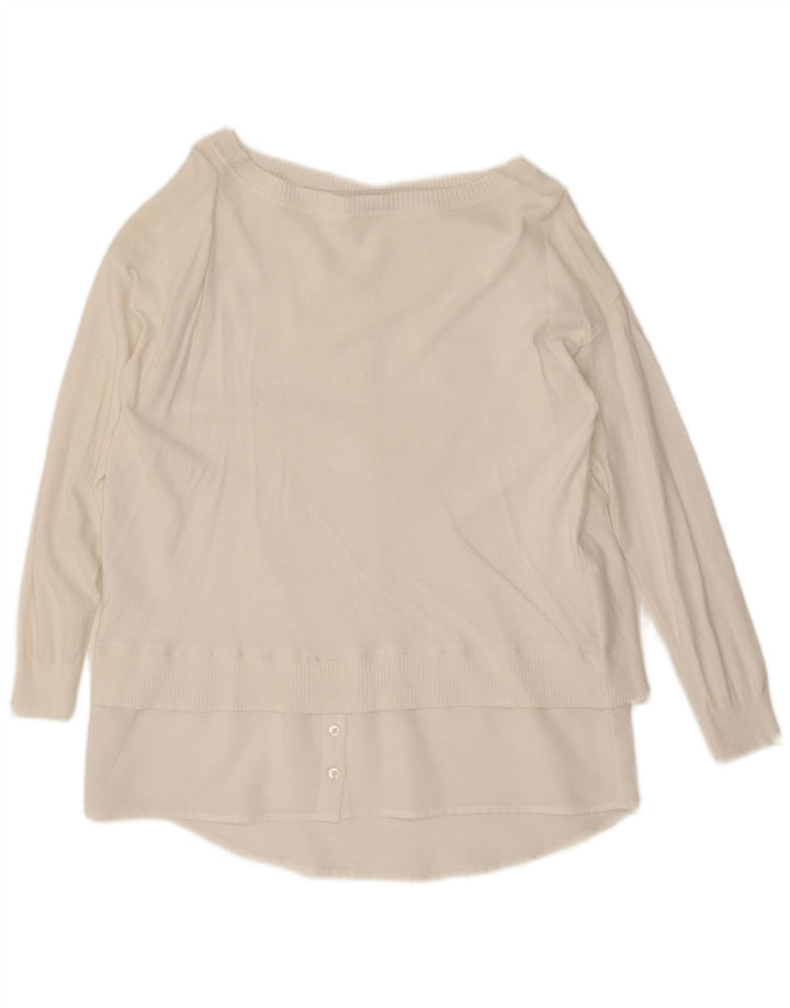 Γυναικείο πουλόβερ Marella Boat Neck Jumper UK 12 Medium White Viscose