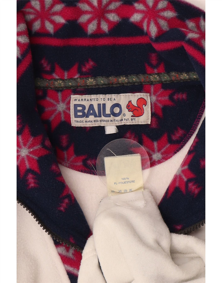BAILO Ανδρικό φερμουάρ Fleece Jumper XL White Fair Isle Polyester
