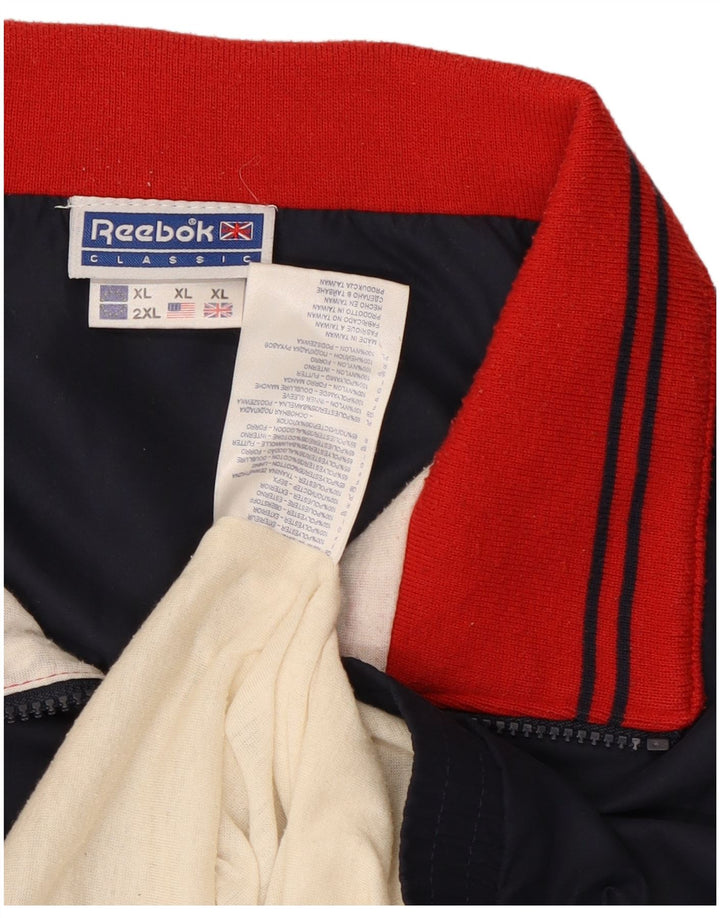Ανδρική αθλητική φόρμα γραφικών Reebok Top Jacket XL Navy Blue Polyester