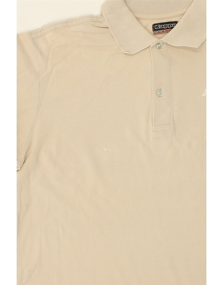 KAPPA Mens Polo Shirt Large Beige Cotton Vintage Kappa and Second-Hand Kappa from Messina Hembry 