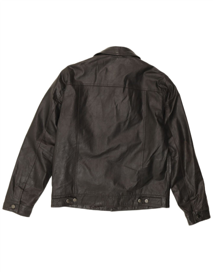 John Baner Ανδρικό Bomber Δερμάτινο Μπουφάν UK 40 Small Black Leather