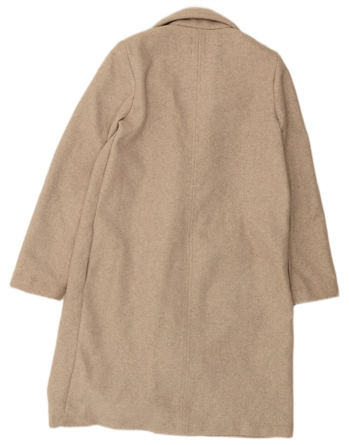ZARA Womens Oversized Open Overcoat UK 10 Small Beige Polyester