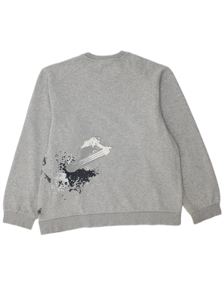 Ανδρικό γραφικό φούτερ ADIDAS Jumper μεγάλο γκρι βαμβακερό